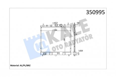 Радіатор охолодження Renault Clio III, Clio Grandtour, Modus, Grand Modus - Nissan Micra III OTO RADYATOR Kale 350995 (фото 1)