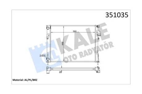Радиатор охлаждения двигателя (паяный) Renault Trafic II/Opel Vivaro/Nissan Primastar (02-) 1.9 DCi, 2.0 16V KALE OTO RADYATOR Kale '351035