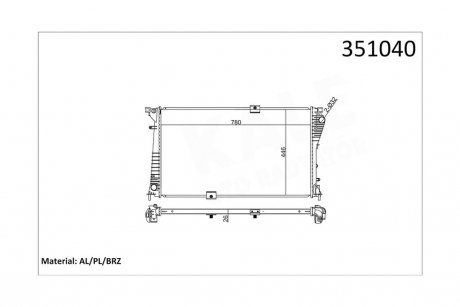 Радіатор охолодження Renault Trafic II, Opel VIVaro, Nissan Primastar OTO RADYATOR Kale 351040
