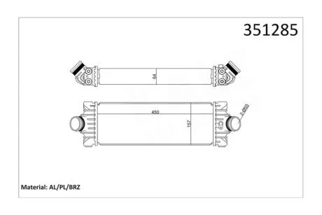 Інтеркулер Ford Transit (11-), Transit Custom (12-) 2.2 TdCi OTO RADYATOR Kale 351285