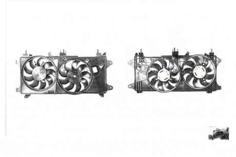 Вентилятор охлаждения радиатора с кожухом Fiat Doblo OTO RADYATOR Kale 351320