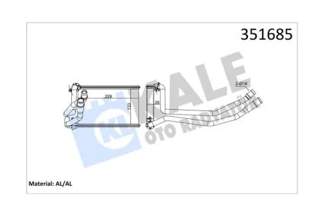 Радіатор отопителя Renault Megane II (03-) KALE OTO RADYATOR Kale 351685