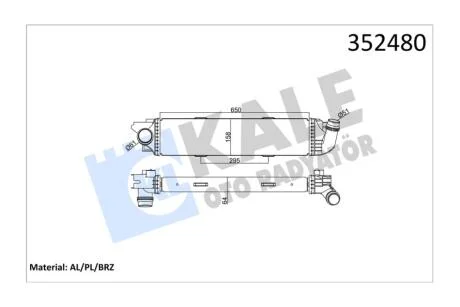 Фото 1 - интеркулер Renault Trafic III/Opel Vivaro B/Nissan NV300 (14-) 1.6 dCi OTO RADYATOR Kale '352480 Интеркулер Renault Trafic III/Opel Vivaro B/Nissan NV300 (14-) 1.6 dCi OTO RADYATOR Kale '352480 (фото 1)