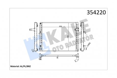 Радиатор охлаждения Infiniti Ex 35, Ex 37, Ex 37 Awd, Fx 50 Awd Radiator Kale 354220