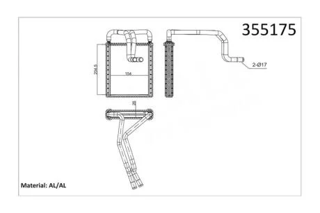 Радиатор отопителя Hyundai Tucson (04-) KALE OTO RADYATOR Kale 355175
