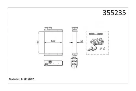 Радиатор отопителя Peugeot 308 II (14-) KALE OTO RADYATOR Kale 355235