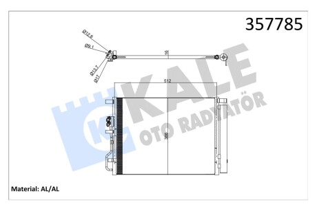 Радіатор кондиціонера Hyundai Tucson/KIA Sportage (15-22) 1.6i, 1.6, 1.7, 2.0 CRDi OTO RADYATOR Kale '357785