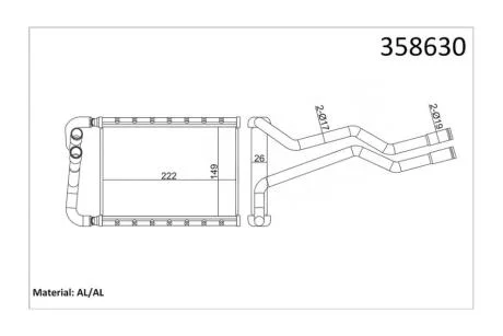 Радиатор отопителя Hyundai SantaFe II (06-) KALE OTO RADYATOR Kale 358630