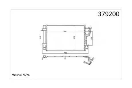Радиатор кондиционера Hyundai Elantra, i30/KIA Ceed (568X391X16) (06-12) 1.4, 1.6, 2.0 CVVT KALE OTO RADYATOR Kale 379200