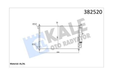 Радиатор кондиционера Nissan Juke (12-) KALE OTO RADYATOR Kale '382520
