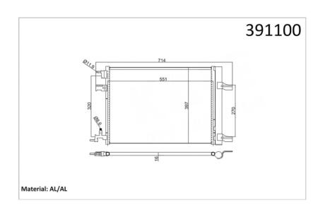 Радиатор кондиционера Chevrolet Cruze (06-)/Opel Astra J (11-) OTO RADYATOR Kale 391100
