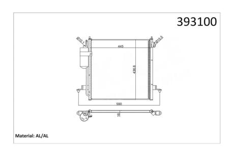 Радиатор кондиционера Mitsubishi L200 (06-) 2.5 DiD OTO RADYATOR Kale 393100