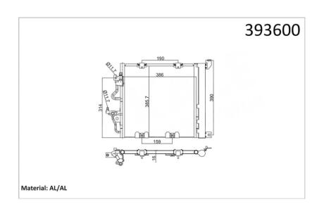 Радиатор кондиционера (386x386x18) Opel Astra H (04-), Zafira B (05-) 1.3, 1.7, 1.9 CDTi OTO RADYATOR Kale 393600