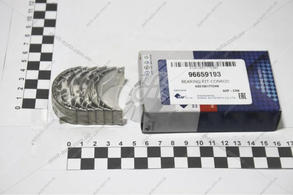 Вкладиши Матіз 0,8/Spark шатунні (+0,25) (к-т 6шт) (96659193) KG0100177CHN KAP-CHN KAP (KoreaAutoParts) 'KG0100177CHN (фото 1)