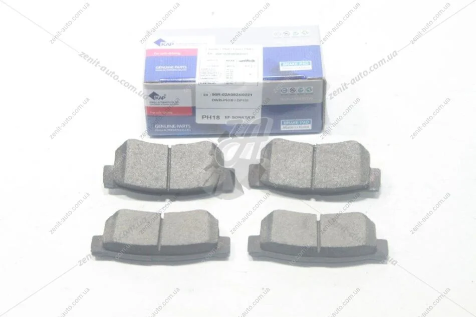 Колодки гальмівні задні дискові (58302-1CA00) Hyundai Accent/Kia Rio (05-) (KM0703385) KAP KAP (KoreaAutoParts) 'KM0703385E9 (фото 1)