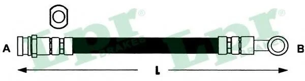 Шланг гальмівний передній Land Rover Freelander I, Range Rover III (L=420mm) (6T48197) LPR '6T48197 (фото 1)