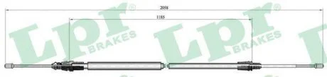 Трос ручника Citroen C4 II/ Peugeot 308 I (L=2035/1190mm) (C0004B) LPR 'C0004B