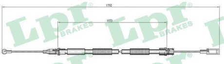 Трос ручника Audi A4 B7 (L=1740/1570mm) LPR 'C0007B