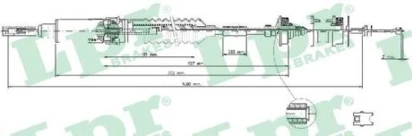 Трос зчеплення Citroen Jumpy I/ Fiat Scudo (96-06) (L=1080/765mm) (C0240C) LPR 'C0240C
