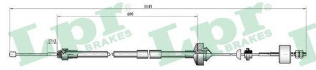 Трос зчеплення Renault Logan (04-) (L=1140/690mm) LPR 'C0277C
