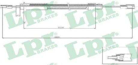 Трос ручника лівий MB E-Class (W210) (L=1060/835mm) LPR 'C0435B