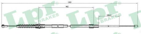 Трос ручника VW Touran (03-10, 10-15) (L=1555/900mm) LPR 'C0968B