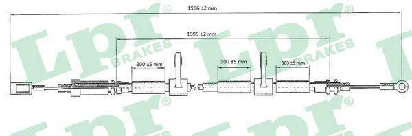 Трос ручника Citroen Jumper III/ Fiat Ducato (06-) (L=1910/1595mm) (C0985B) LPR 'C0985B (фото 1)