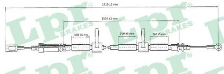 Трос ручника Citroen Jumper III/ Fiat Ducato (06-) (L=1910/1595mm) (C0985B) LPR 'C0985B
