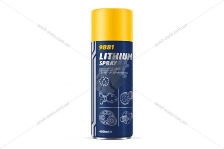 Мастило літієве (водостійке) Lithium spray (аерозоль), 400мл. Mannol 9881
