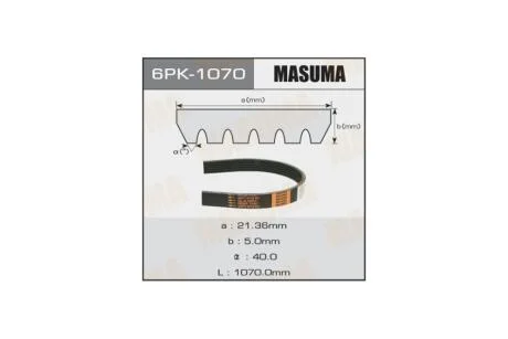 Ремень поликлиновой 6PK-1070 (6PK-1070) MASUMA 6PK1070