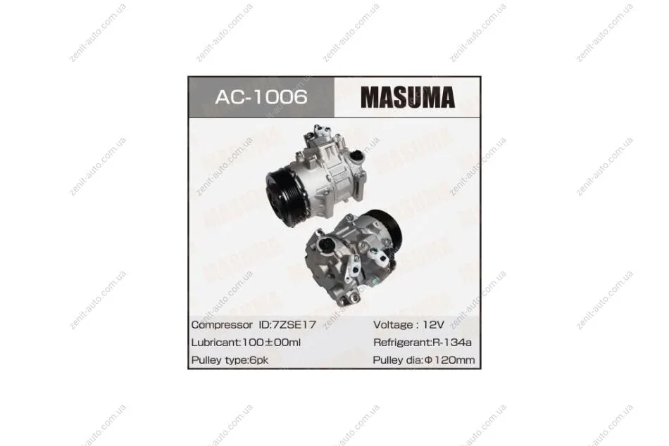 Компресор кондиціонера Toyota RAV4, CAMRY / ASA33L, ASV50L.RUS / 2AZFE, 2ARFE (AC1006) MASUMA 'AC1006 (фото 1)