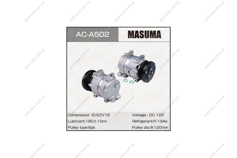 Компресор кондиціонера CHEVROLET KALOS/L14, LX5 (ACA502) MASUMA 'ACA502 (фото 1)