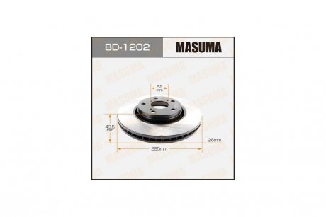 Диск гальмівний передній (кратно 2) Toyota Auris (06-), Avensis (11-) (BD-1202) MASUMA BD1202