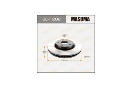 Диск гальмівний передній (кратно 2) Toyota Auris (06-), Avensis (11-) (BD-1202) MASUMA BD1202