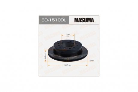 Диск тормозной задний перфорированный LAND CRUISER/ KDJ90L LH MASUMA 'BD1510DL