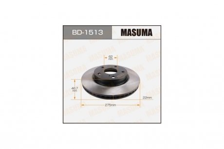 Диск гальмівний передній (кратно 2) Toyota Corolla (06-) (BD-1513) MASUMA BD1513