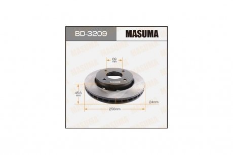 Диск гальмівний передній (кратно 2) Mitsubishi Colt (04-12) (BD-3209) MASUMA BD3209