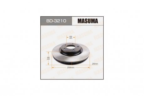 Диск гальмівний передній (кратно 2) Mitsubishi ASX (10-), Outlander (07-) (BD-3210) MASUMA BD3210