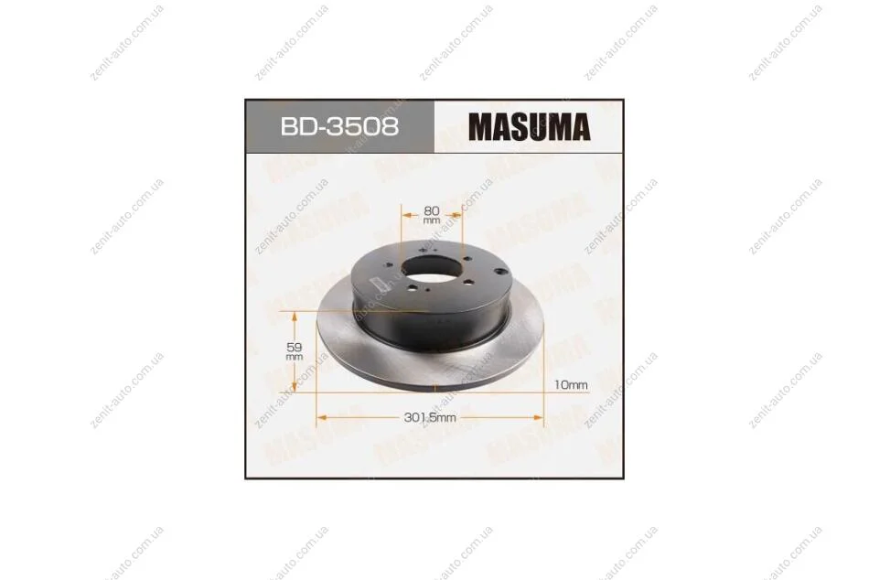 Диск тормозной задний (кратно 2) Mitsubishi Lancer, Outlander (07-12) (BD-3508) MASUMA BD3508 (фото 1)