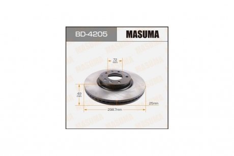 Диск гальмівний передній (кратно 2) Mazda 6 (07-12) (BD-4205) MASUMA BD4205