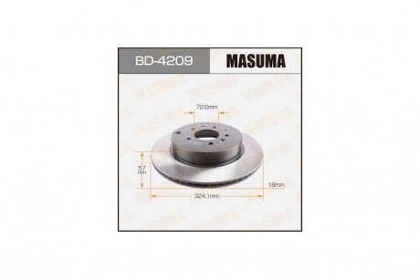 Диск тормозной задний (кратно 2) Mazda CX-9 (07-12) (BD-4209) MASUMA BD4209 (фото 1)