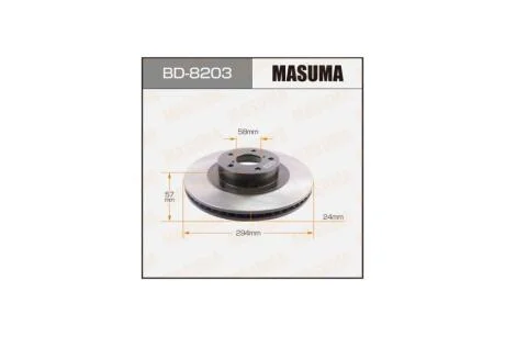 Диск тормозной передний (кратно 2) FORESTER IMPREZA 01- (BD-8203) MASUMA BD8203