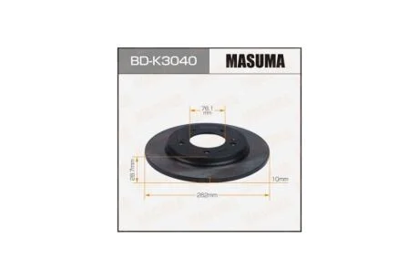 Диск тормозной задний (кратно 2) HYUNDAI CRETA16- (BD-K3040) MASUMA BDK3040