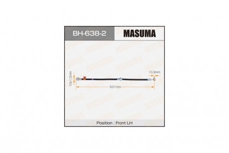 Шланг тормозной (BH-638-2) MASUMA BH6382