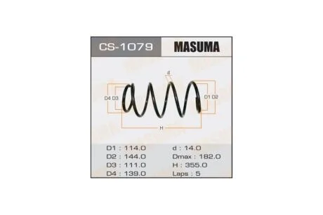 Пружина підвіски передньої Toyota Camry (06-11) (CS-1079) MASUMA CS1079