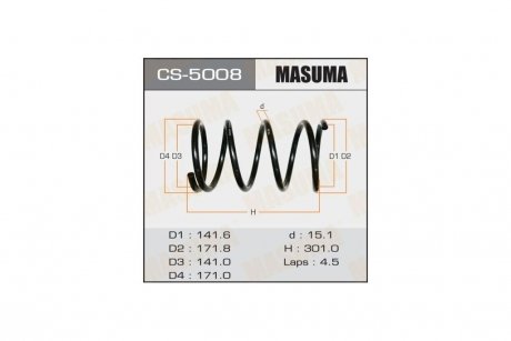 Пружина підвіски передня Honda CR-V (02-) (CS-5008) MASUMA CS5008