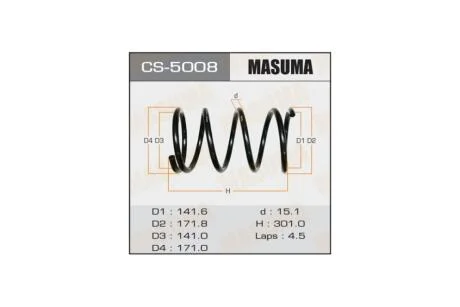 Пружина підвіски передня Honda CR-V (02-) (CS-5008) MASUMA CS5008