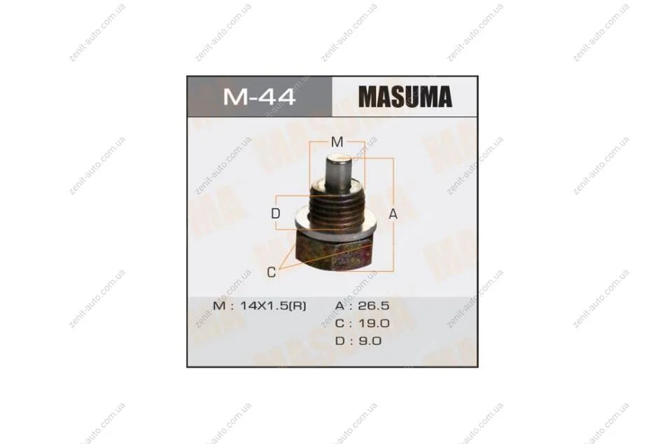 Пробка сливная поддона (с шайбой 14x1.5mm) Mazda (M-44) MASUMA M44 (фото 1)