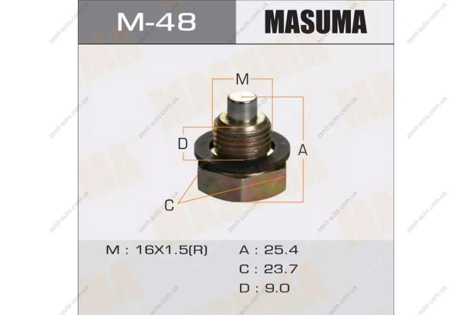 Пробка сливная поддона (с шайбой) Toyota (M-48) MASUMA 'M48 (фото 1)
