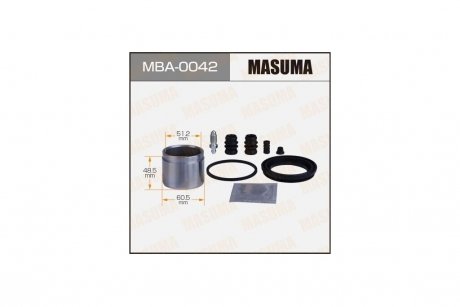 Ремкомплект супорту гальмівного переднього (з поршнем D-60.5mm) Mitsubishi L200 (-16), Pajero Sport (09-15) (MBA-0042) MASUMA MBA0042 (фото 1)